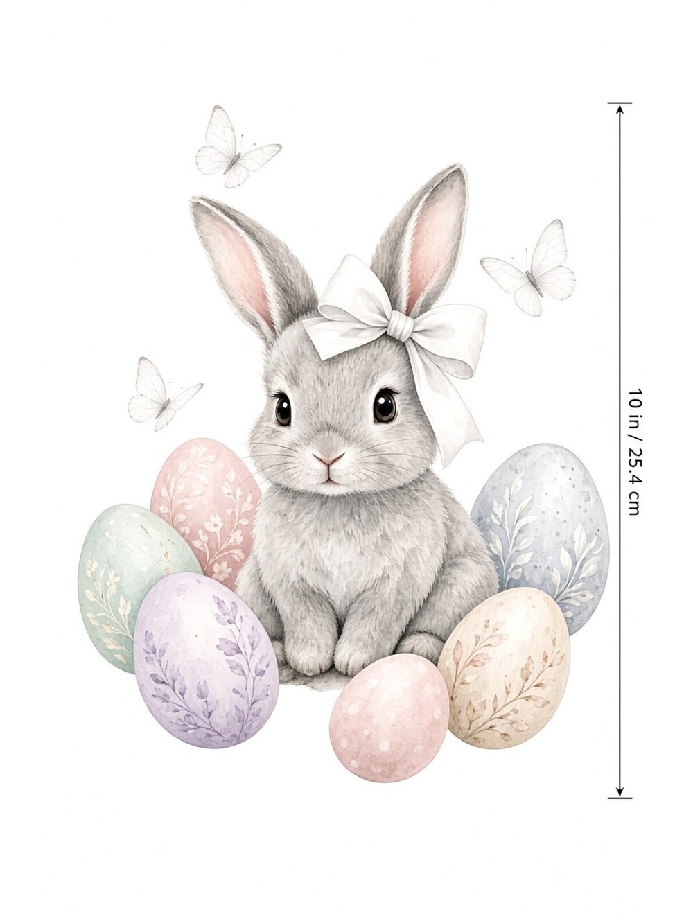 4pcs 10in Easter Bunny Eggs Butterflies DTF Transfer